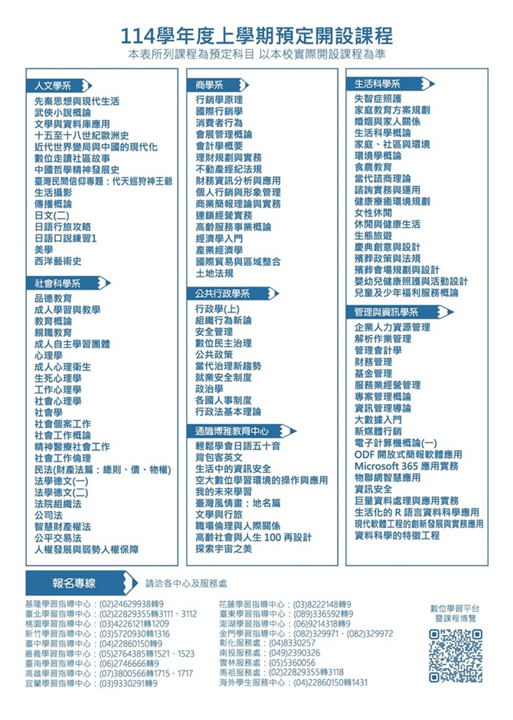 空大114上招生DM背面