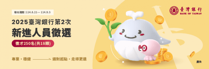 台銀擴大徵才 合計錄取250名 薪上看63K